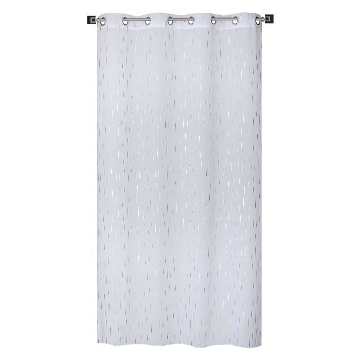 Rideau Voilage Argenté Goutte d'Eau à Œillets 140x240cm - Élégance et Modernité