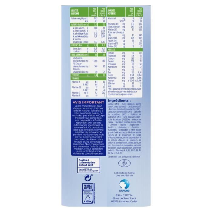 Leite Gallia Galligest Premium de 2ª Idade 820g