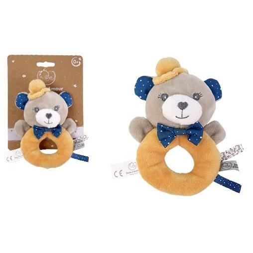 ADORABLE DODO - OSO - PELUCHE - 022290 - SONAJERO - 13 CM - NARANJA - NAIS