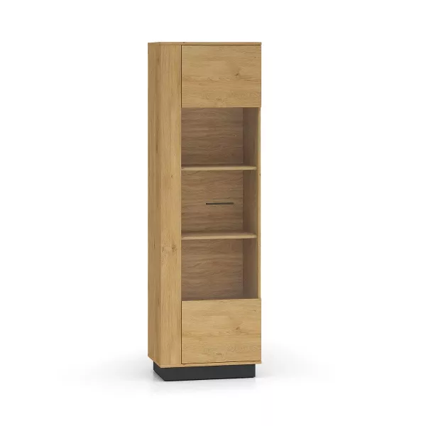 Witryna BRONX 1D 60cm dąb/czarna
