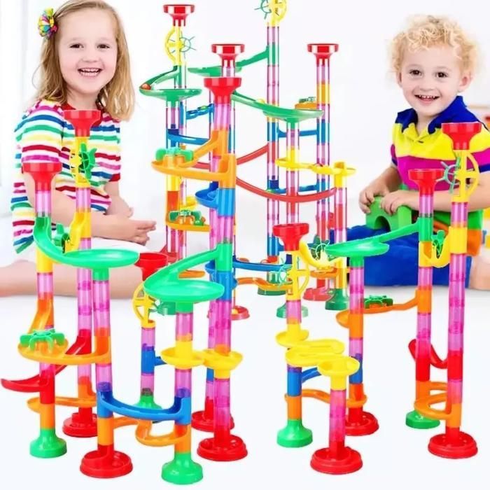 Pista de Bolinhas de Gude - EINNENFFER - Pista Colorida - 105 Peças - Para Crianças a partir de 4 Anos - Multicolorida