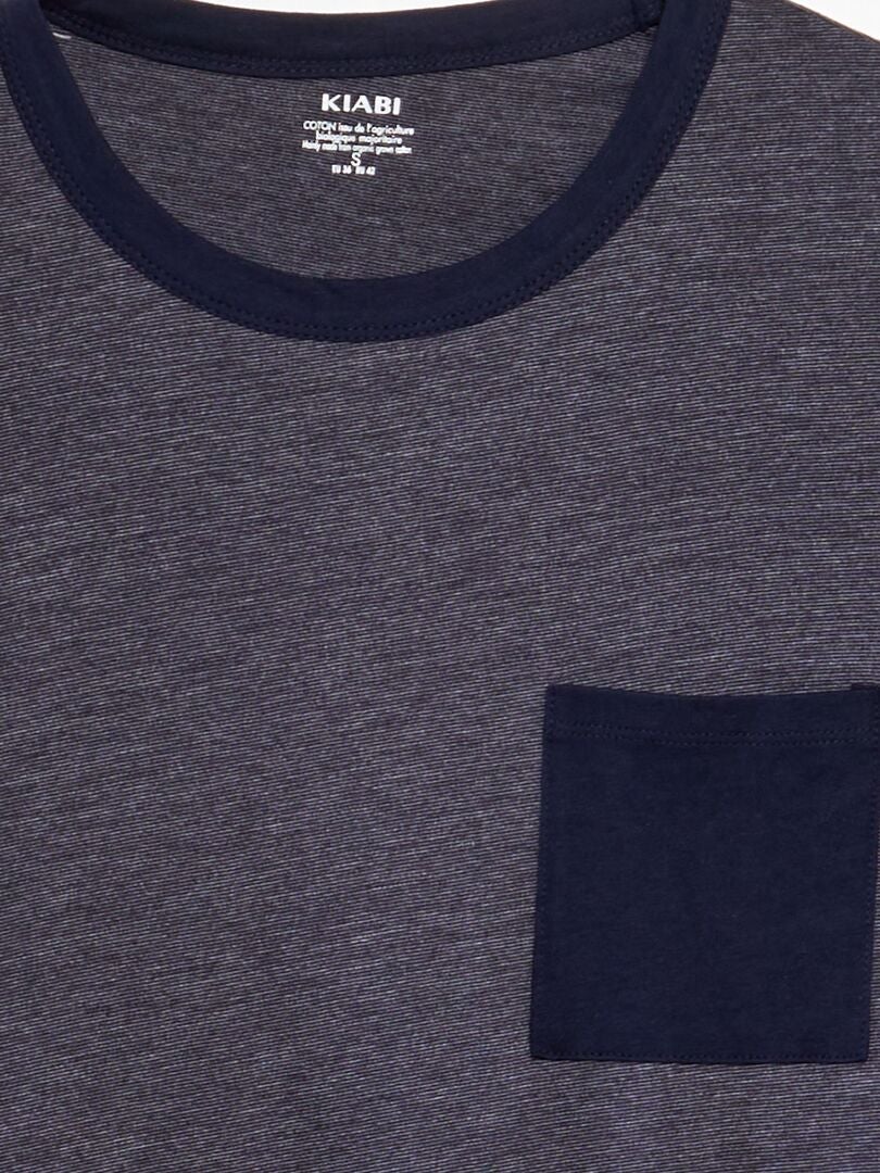 Korte katoenen pyjama - BLAUW