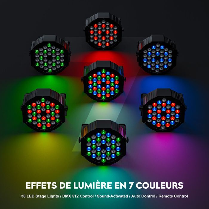 PACK OF 4 LED PROJECTORS - JAJALUYA DJ RGB SOUND Stage Lights for BAR CLUB DISCO DANCE PARTY
