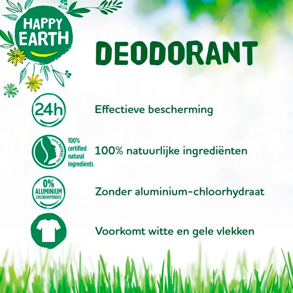 Bálsamo desodorante de bergamota 100% natural Happy Earth<br>45 g