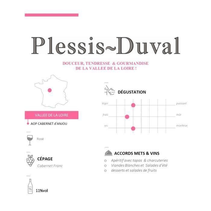 Plessis-Duval 2024 Cabernet d'Anjou - Vino rosado del Loira x6