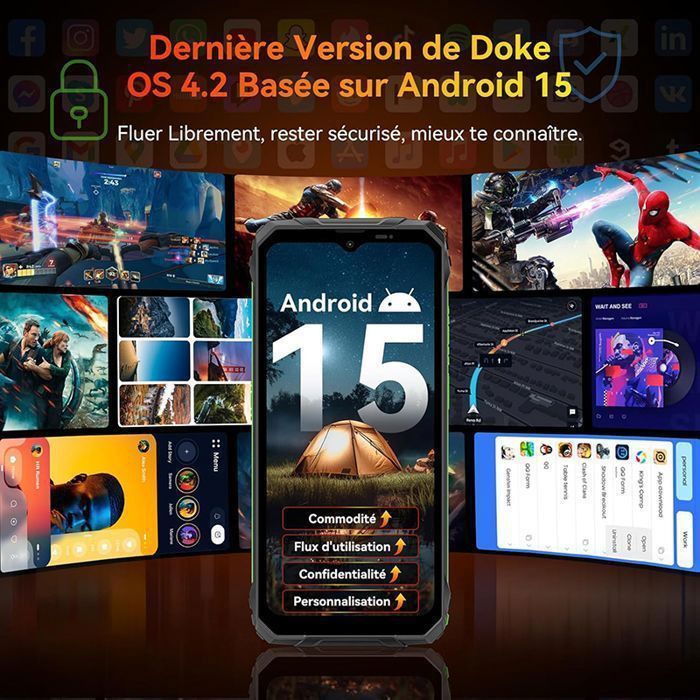 BLACKVIEW FORT 1 Robust Smartphone, Ubrydelig Telefon, Android 15, 6,56