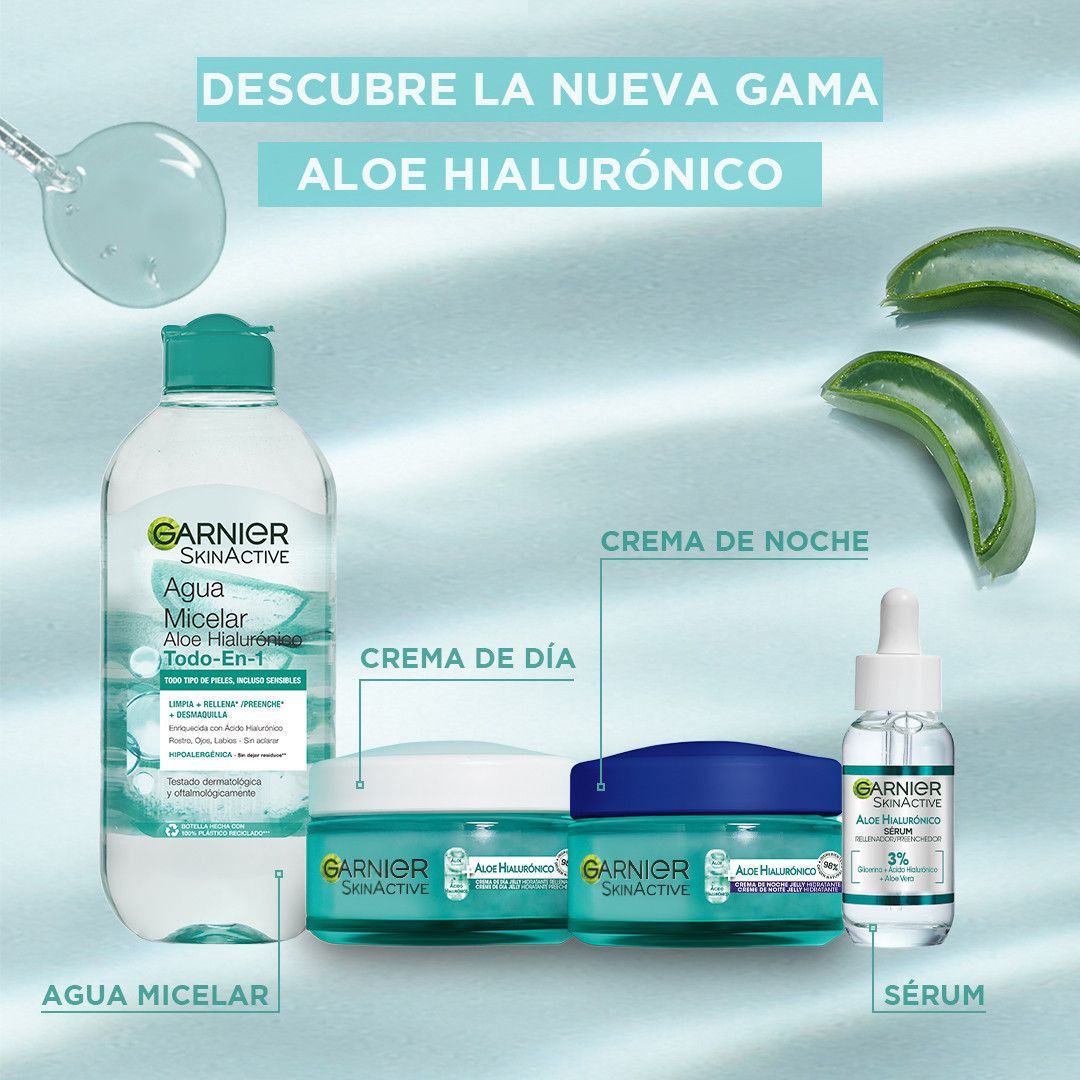 Skin Active 3 viename kremas su alaviju ir hialurono rūgštimi Serumai