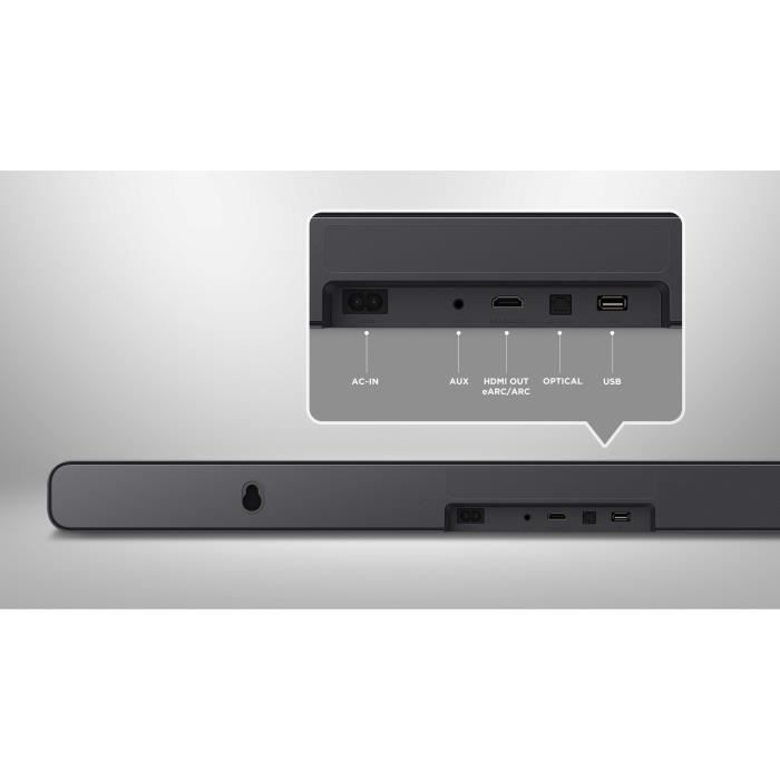 Barra de sonido TCL S45HE con Dolby Atmos 2.1 y subwoofer integrado - Negra