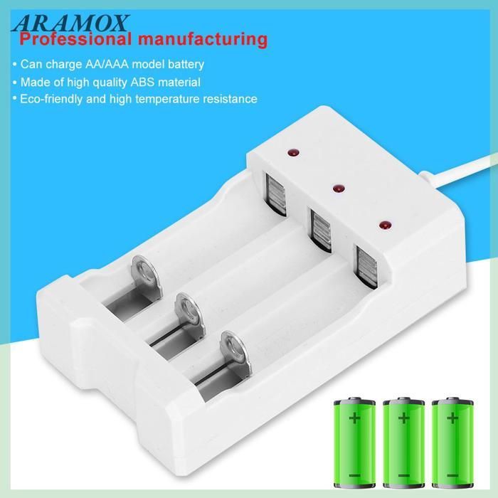 ARAMOX Charger A03 ABS White ABS Résistance à Haute Température 3 Emplacements USB pour la Charge de video videoprojecteur