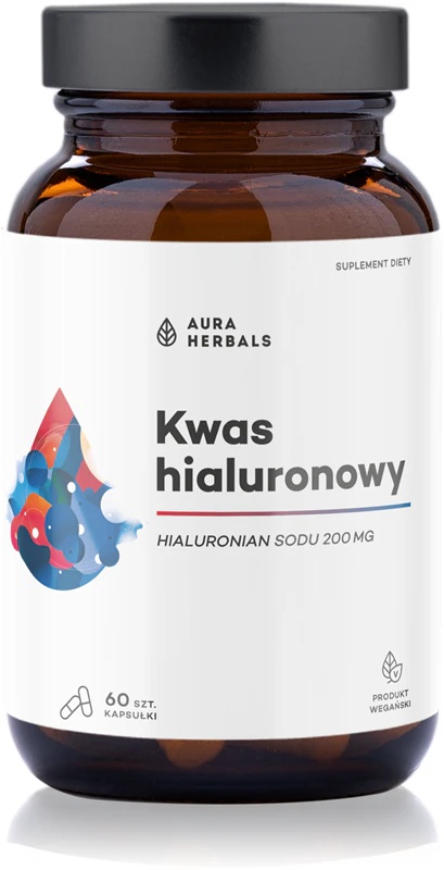Aura Herbals hialuronskābe 200 mg uztura bagātinātājs hialuronskābes kapsulās