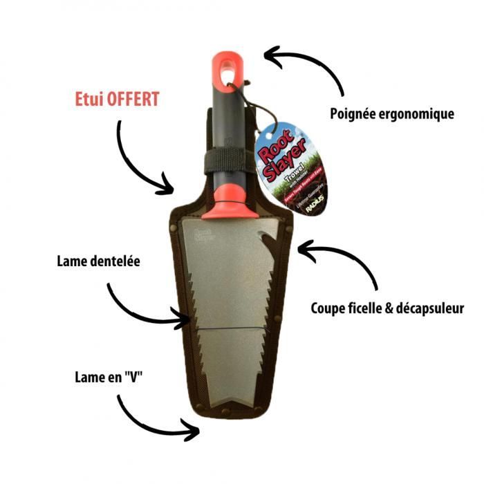 KIT COMPLETO ROOTSLAYER - Attrezzi da giardino multifunzionali - Facili da usare - Acciaio al carbonio - Rosso