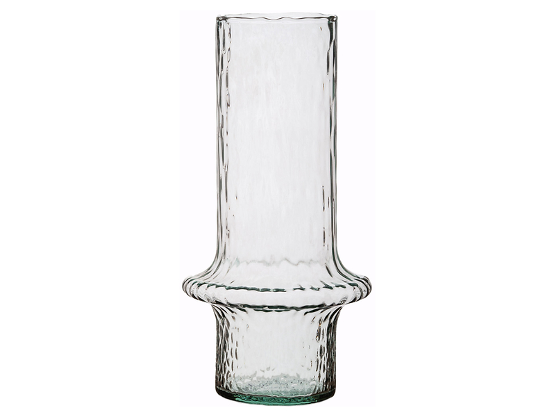 Wazon młotkowany szklany 31 cm transparentny