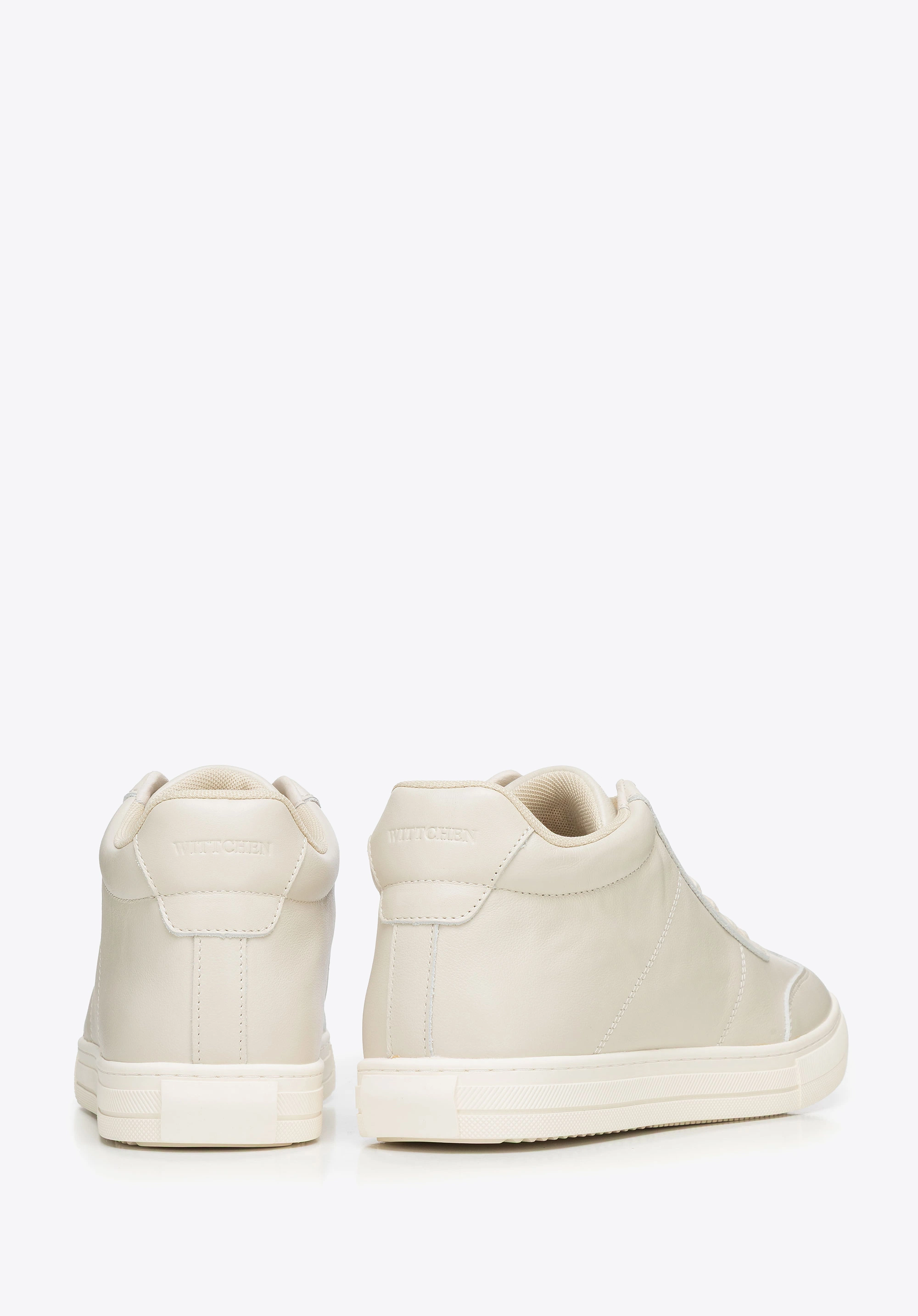 Męskie sneakersy z naturalnej skóry licowej jasny beż