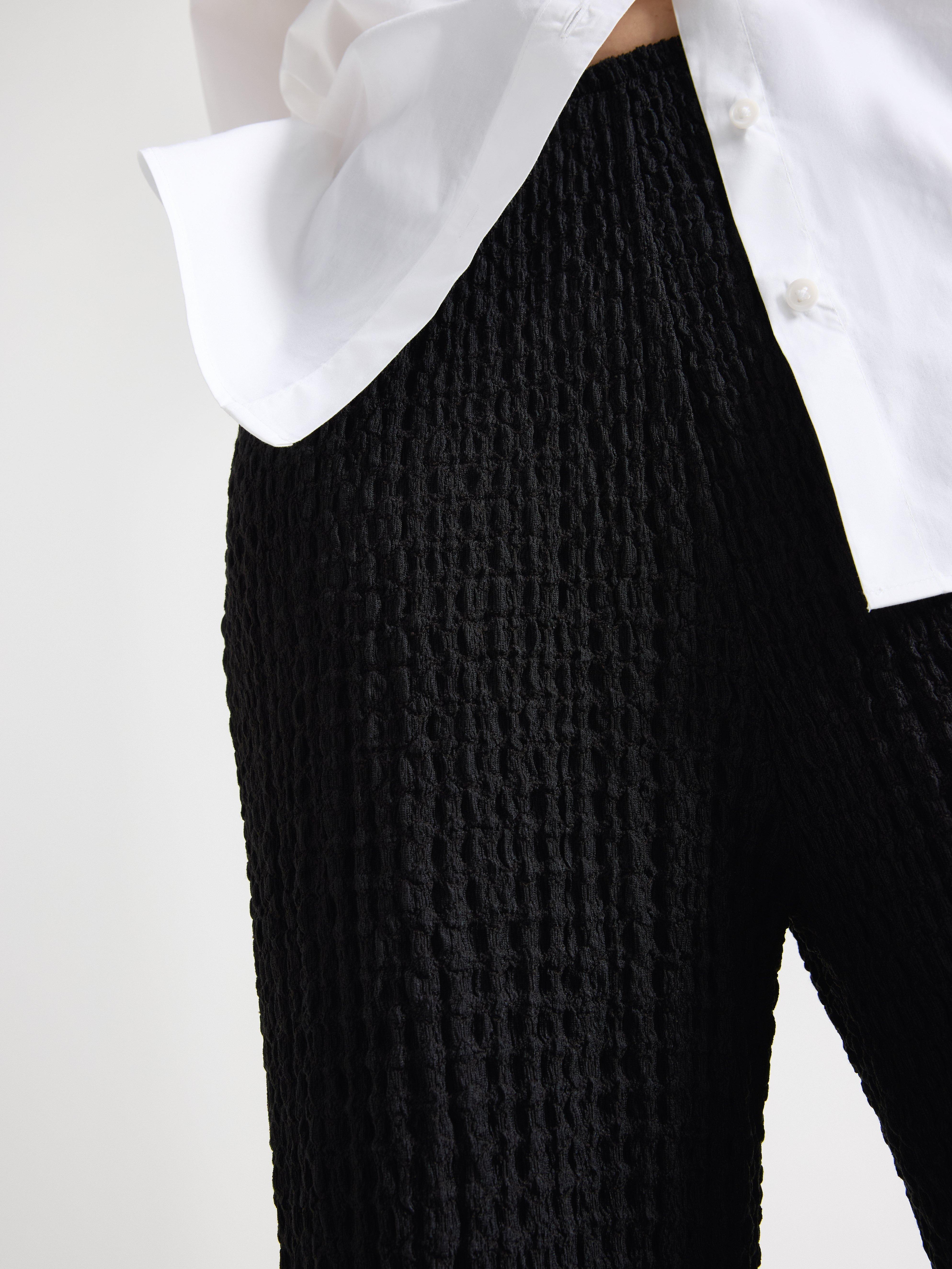 Pantalones de punto texturizado negros