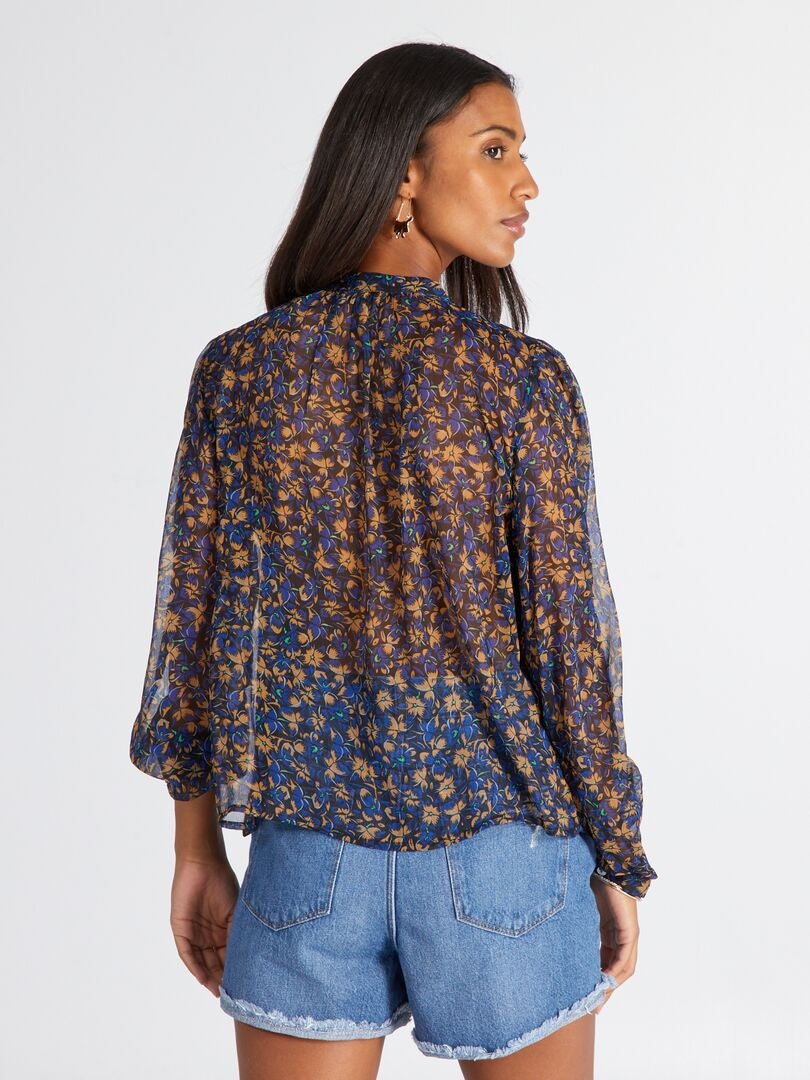 Blusa JDY con stampa floreale - Blu/floreale