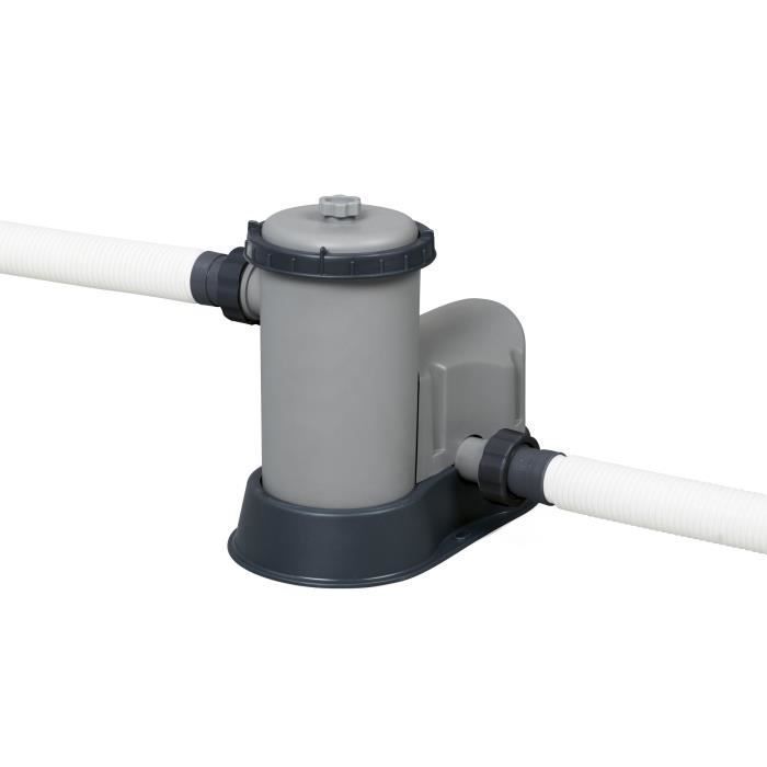Piscina fuori terra tubolare in acciaio Bestway Power 549x274x122 cm con filtro a cartuccia da 5.678 l/h, copertura e scaletta.