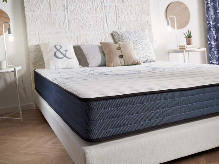 Colchão Perfect Dream 120x190 cm - 24 cm - Espuma viscoelástica adaptativa HR - 7 zonas - Látex azul - Conforto médio-firme - Ergonômico
