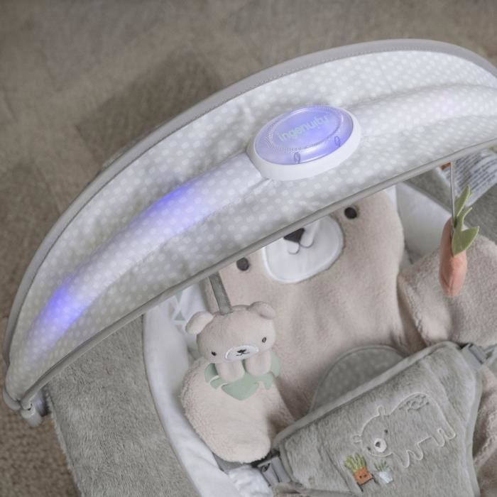 Sdraietta INGENUITY Baby Comfort Little Bear, arco attività luminoso, cuscino riduttore rimovibile, regalo per neonati
