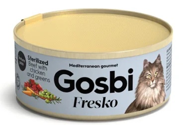 GOSBI Gosbi Fresko Chat Stérilisé Boeuf Poulet Vert 70g
