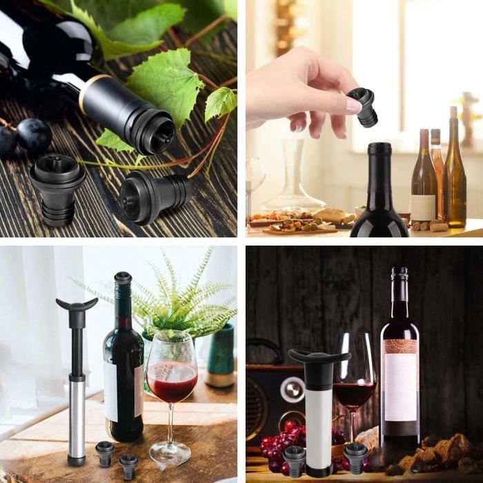 Bouchon de bouteille,Bouchon Bouteille Vin Sous Vide,Pompe à vin Hermétique,Bouchons vin pompe à vide,économiseur de Vin/Champagne