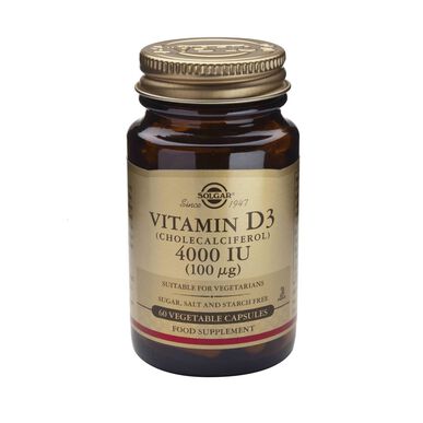 Solgar Suplemento Vitamina D3 Cápsulas 4000 UI 60 cápsulas