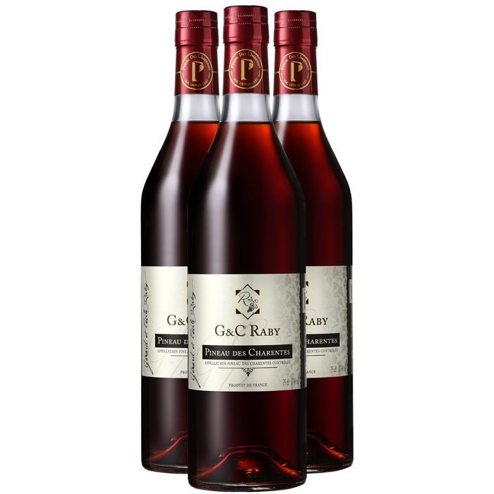 G et C Raby Pineau des Charentes - Vin Rouge du Sud-Ouest (3x75cl)