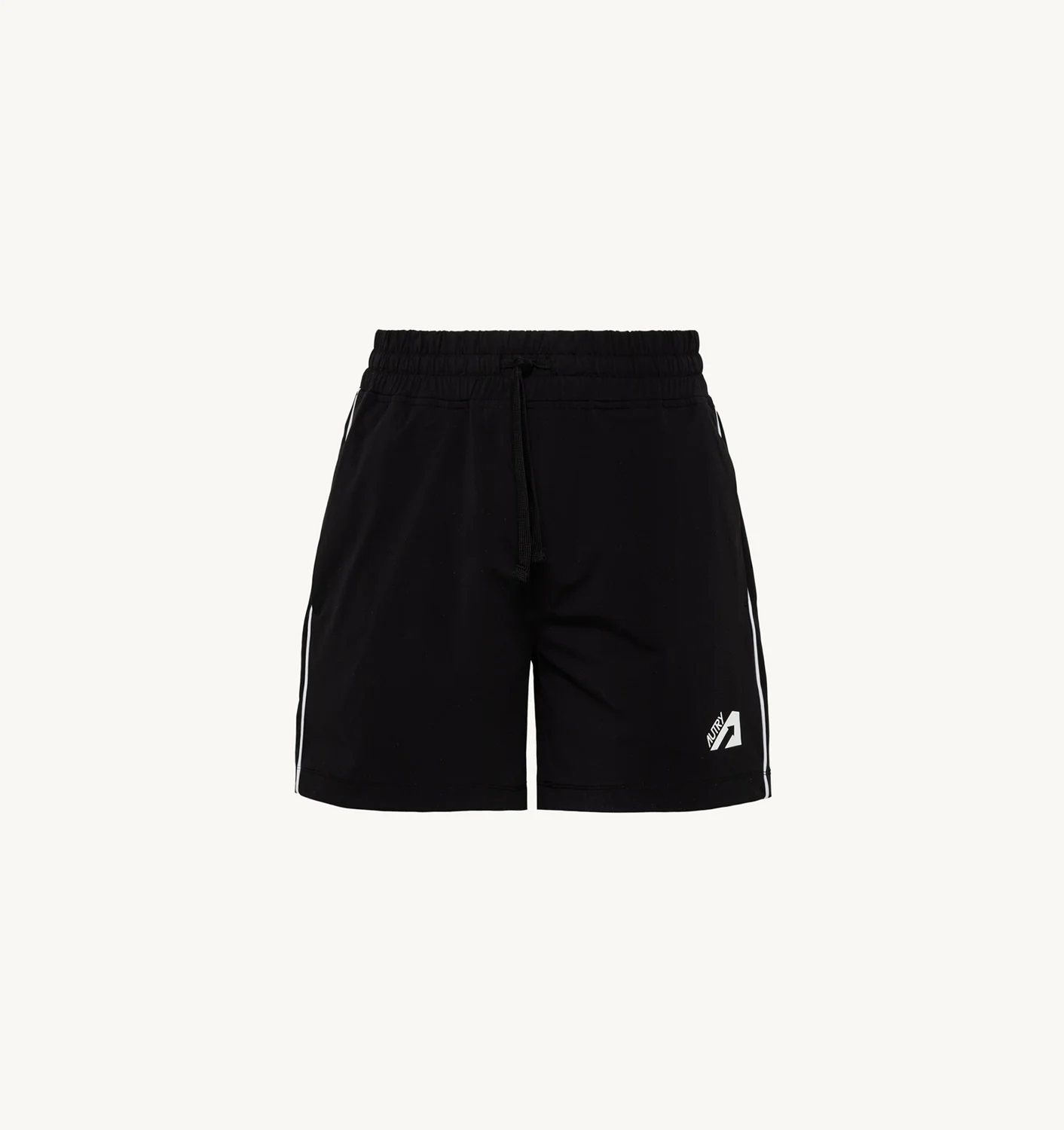PANTALONI ȘORT DE TENIS NEGRI CU BRINDURI CONTRASTANTE