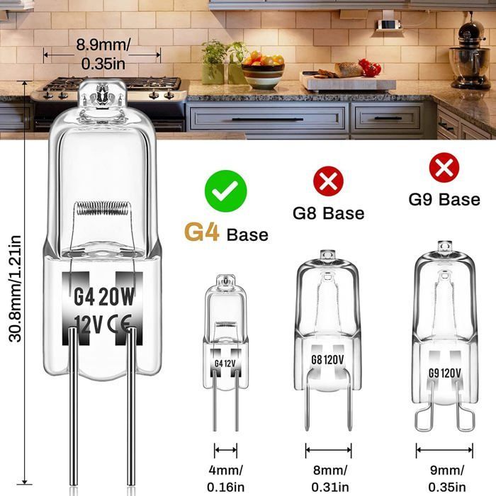 Bombillas halógenas G4 (10 unidades) 12V 20W 2800K Luz blanca cálida Regulable Para reemplazar lámparas de araña