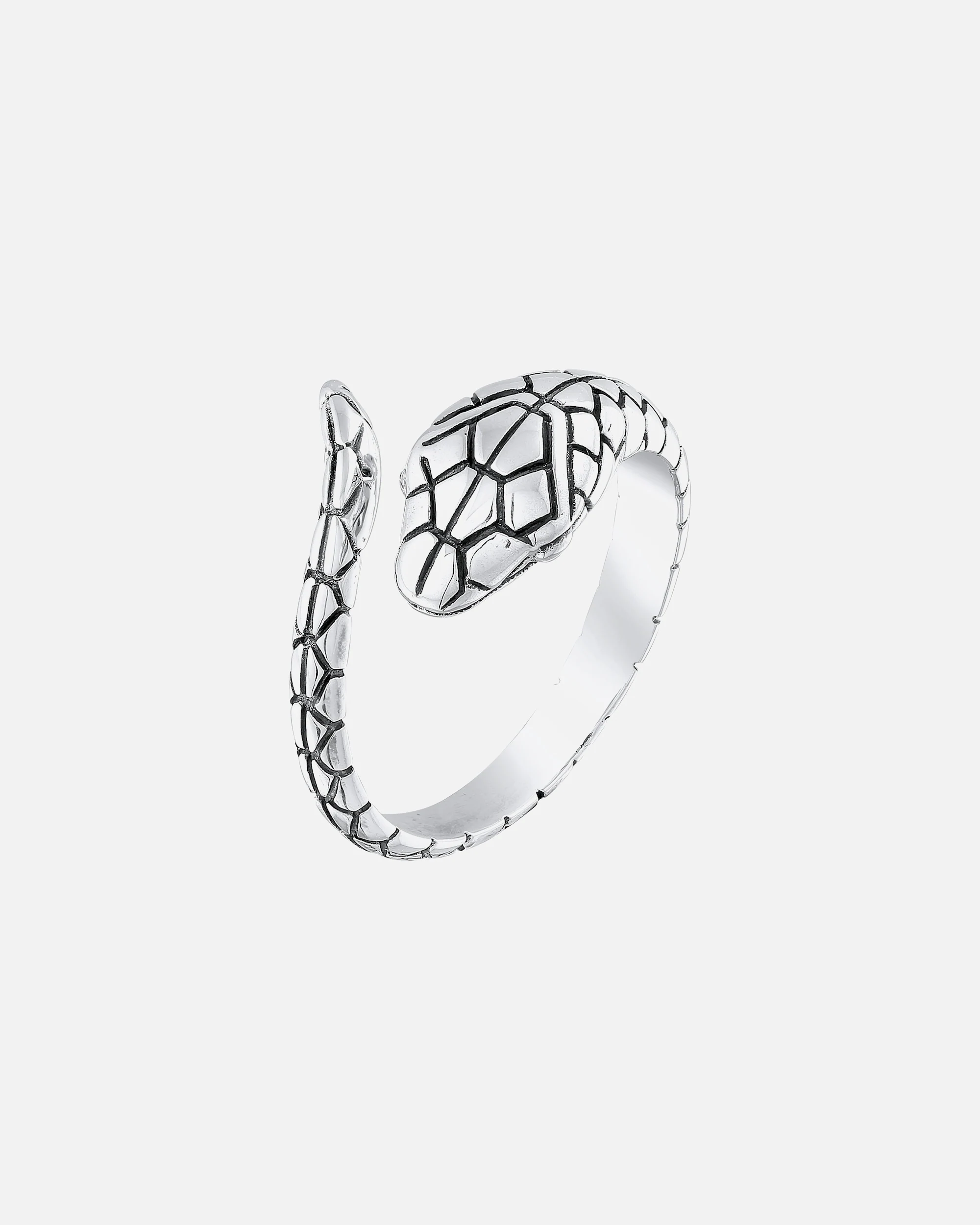 KUZZOI Hommes Ouvert Serpent Force Sturukturiert en argent sterling 925