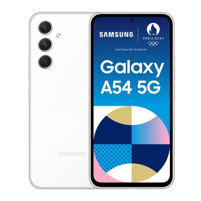 Smartphone Samsung Galaxy A54 de 128 GB, 5G, blanco