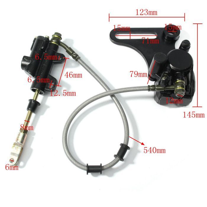 ETRIER DE FREIN 15mm Étrier de frein arrière hydraulique + Plaquette Pour 125cc 140cc PIT PRO Dirt Bike