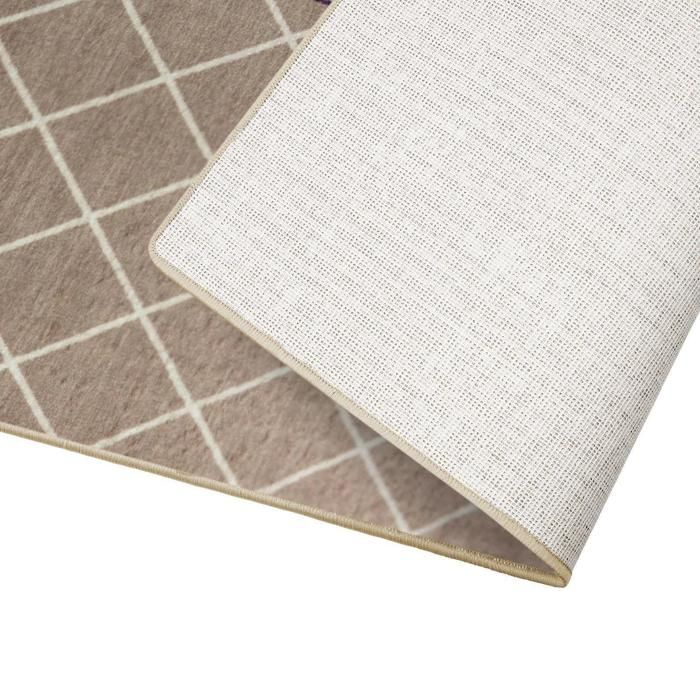 Alfombra de pasillo Cosenza, color beige, 80 x 250 cm