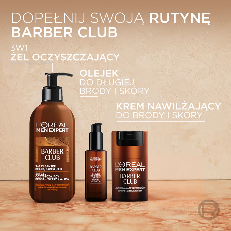 Gel de limpeza para barba, rosto e cabelo L'Oréal Paris Men Expert Barber Club
