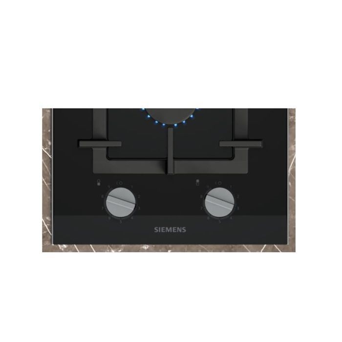Placa de gas Siemens Domino de 30 cm con 2 quemadores, color negro - ER3A6BI40