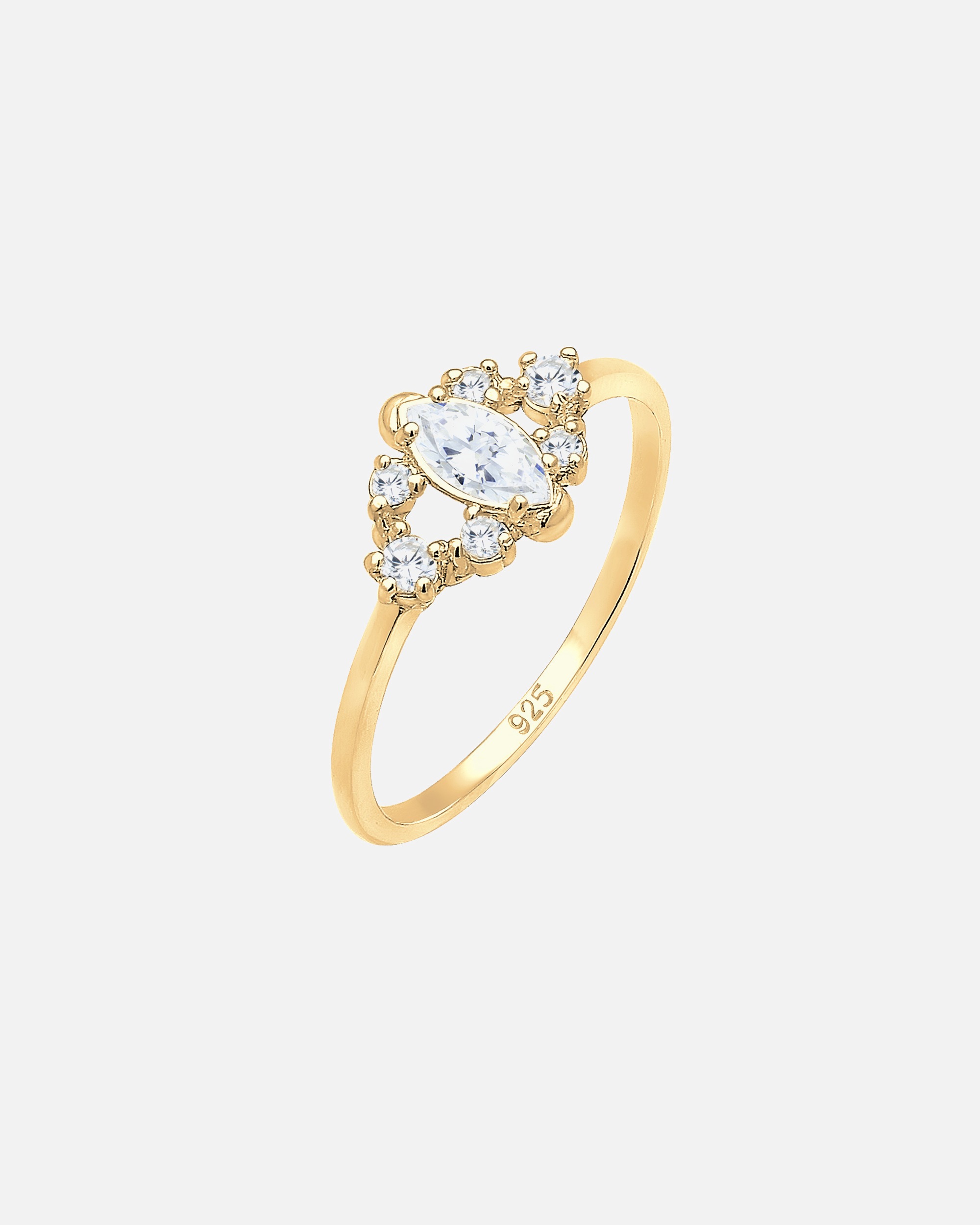Elli Femme Motif Floral Ludique avec des Cristaux de Zircone en Argent Sterling 925 Sterling