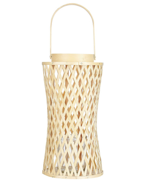 Lampion świecznik bambusowy naturalny 38 cm