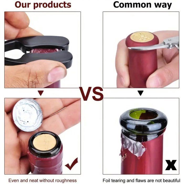 Coupe-capsule ergonomique pour bouteille de vin - Accessoire d'ouverture tranchant et facile à utiliser - Cadeau idéal p Étiquette