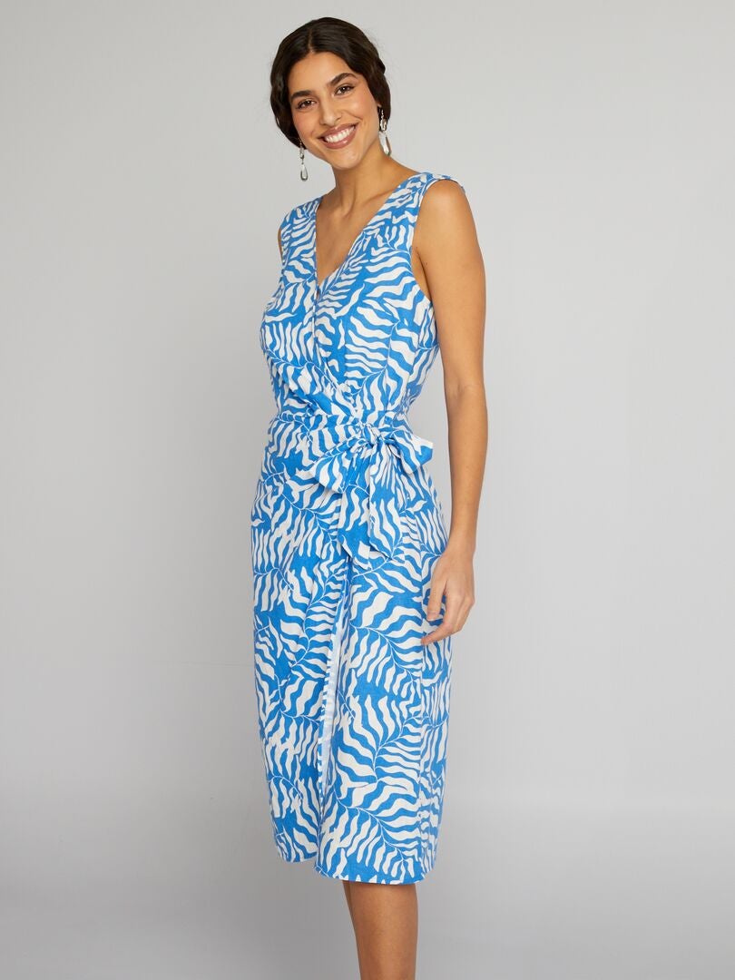 Mouwloze midi-jurk - BLAUW