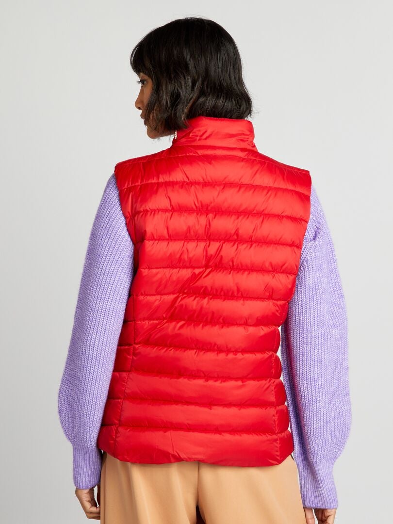 Mouwloos donsjack - ROOD