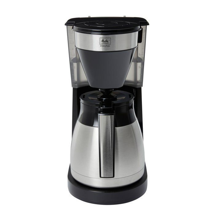 Cafétière filtre MELITTA Easy Top Therm II Steel - Noir - 10 tasses - Porte-filtre compatible lave-vaisselle
