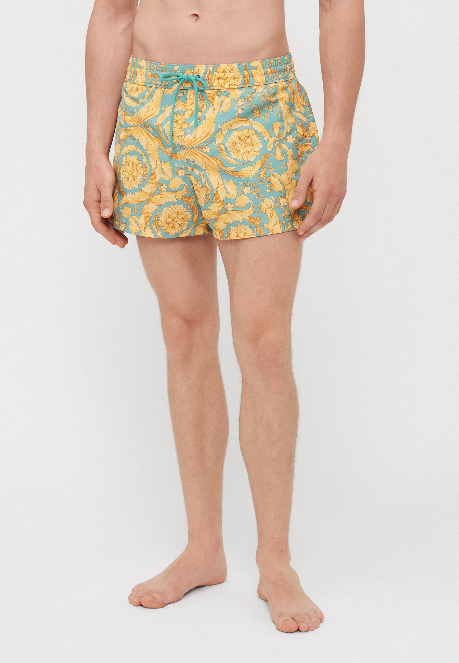 Versace SWIM BOXER GOLFO ALL OVER BAROQUE PRINT - Pantaloncini da bagno - verde mare/oro
