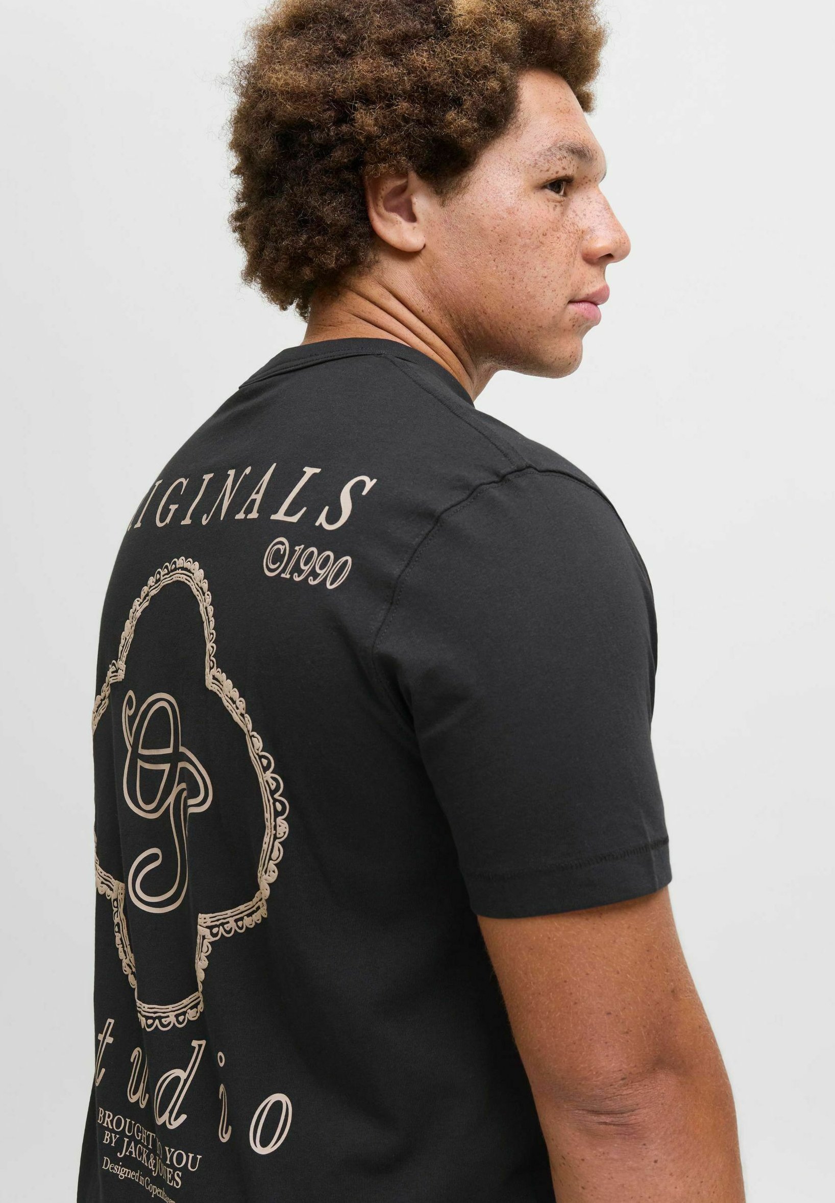T-shirt imprimé Jack & Jones GRANDE TAILLE - noir