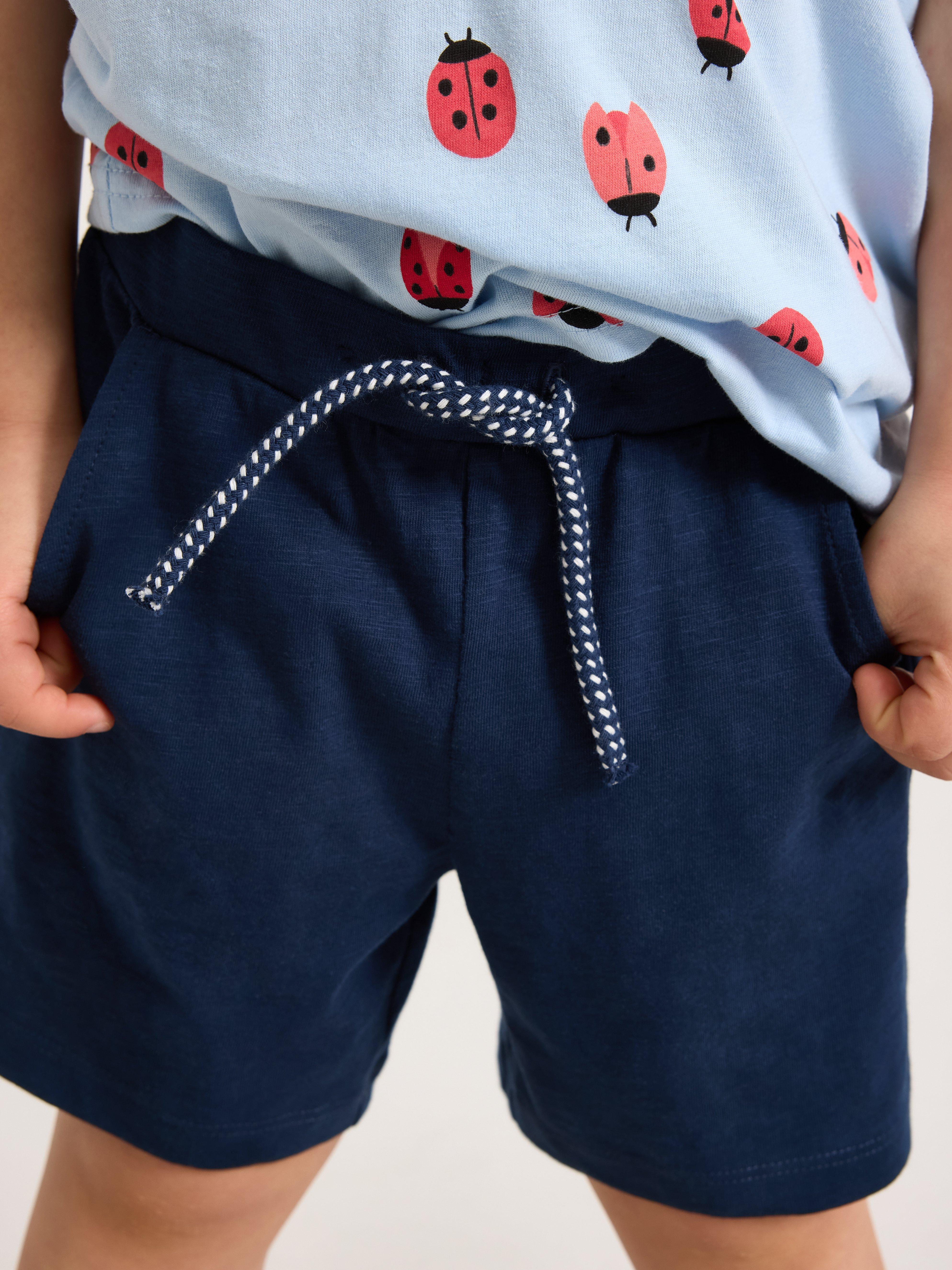 Short en jersey chiné bleu foncé