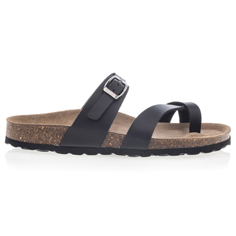 Zwarte sandalen/open teenschoenen voor dames