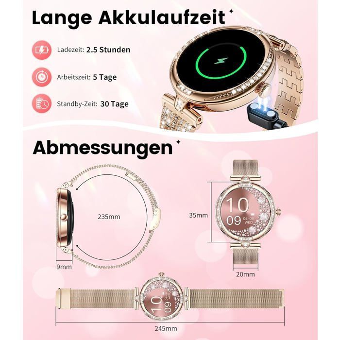 Reloj inteligente para mujer con pantalla AMOLED de 1,19