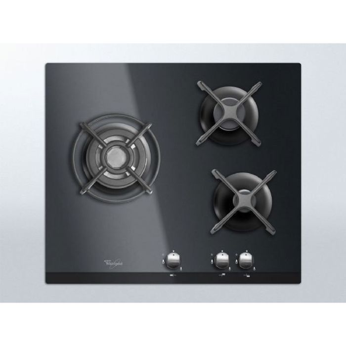 Gaskookplaat - WHIRLPOOL AKT404NB - 3 branders - 6350W - B59 x D51cm - Zwart