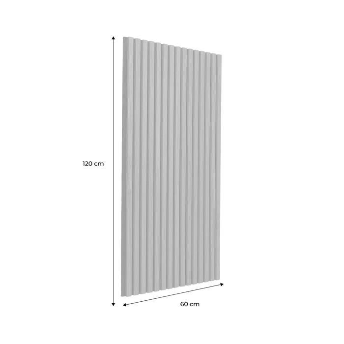 Set van 4 decoratieve akoestische wandpanelen van vilt en walnootkleurig MDF, 60x120cm - Kyoto
