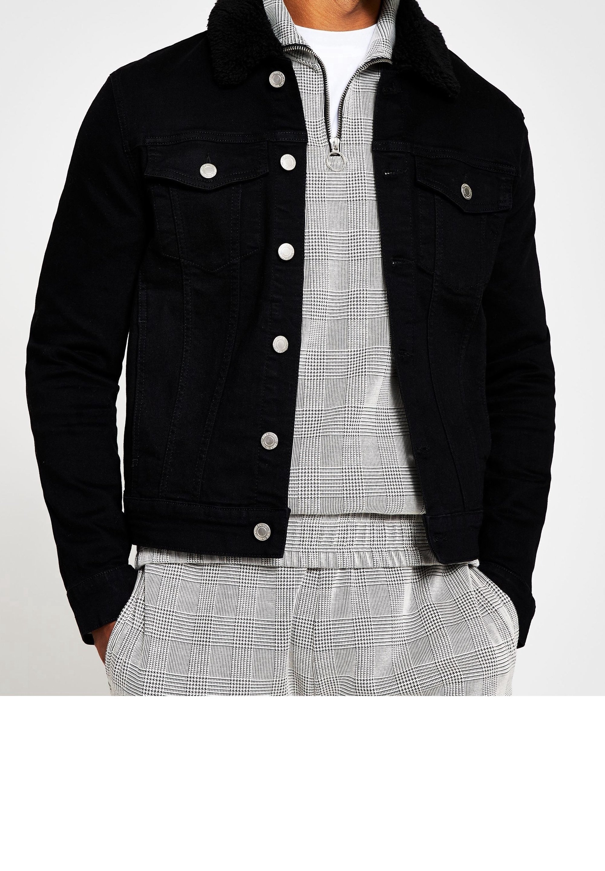 Veste en jean River Island - noire