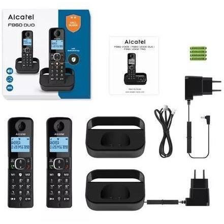 Teléfono fijo inalámbrico - ALCATEL - F860 duo negro - Bloqueo de llamadas no deseadas
