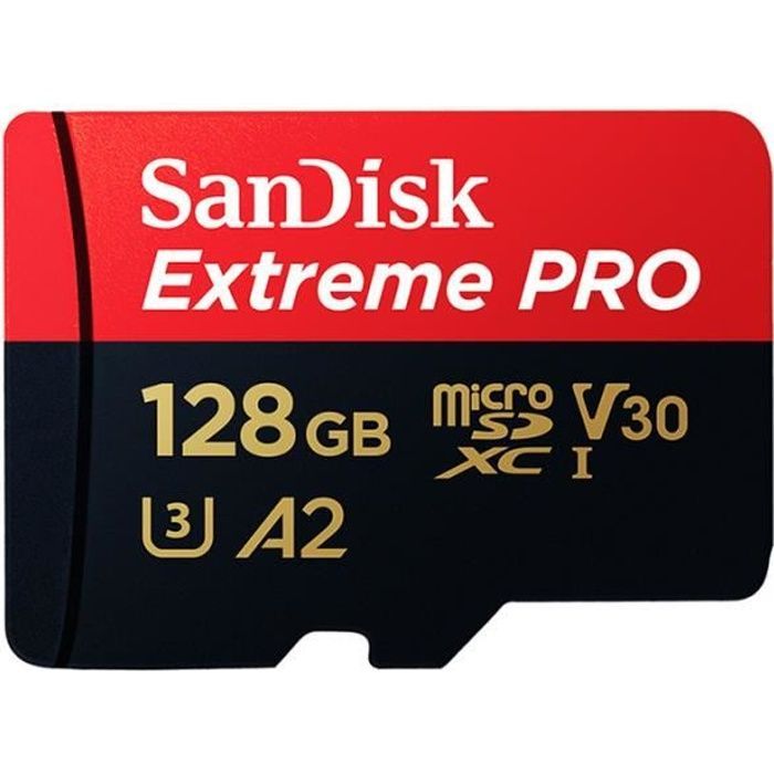 Tarjeta de memoria SanDisk Extreme Pro de 128 GB (microSD). Adaptador SD incluido.